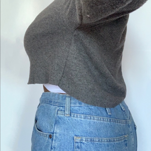 Grey Zara Cropped Crewneck Sweatshirt/Sweater - Picture 2 of 5
